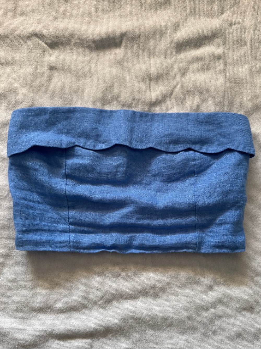Linen cropped tube top